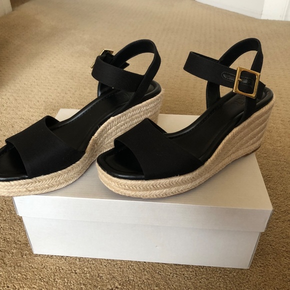 NORDSTROM RACK Charlene Espadrille Platform Wedge Sandal, Black, size 8M, NWOT - Picture 5 of 6